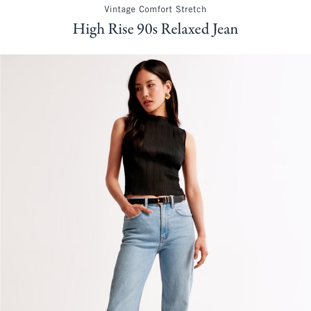 Abercrombie & Fitch High Rise 90s Relaxed Jeans - Light Blue
